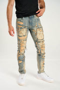 SLIM FIT PATCH & RIP/REPAIR DENIM