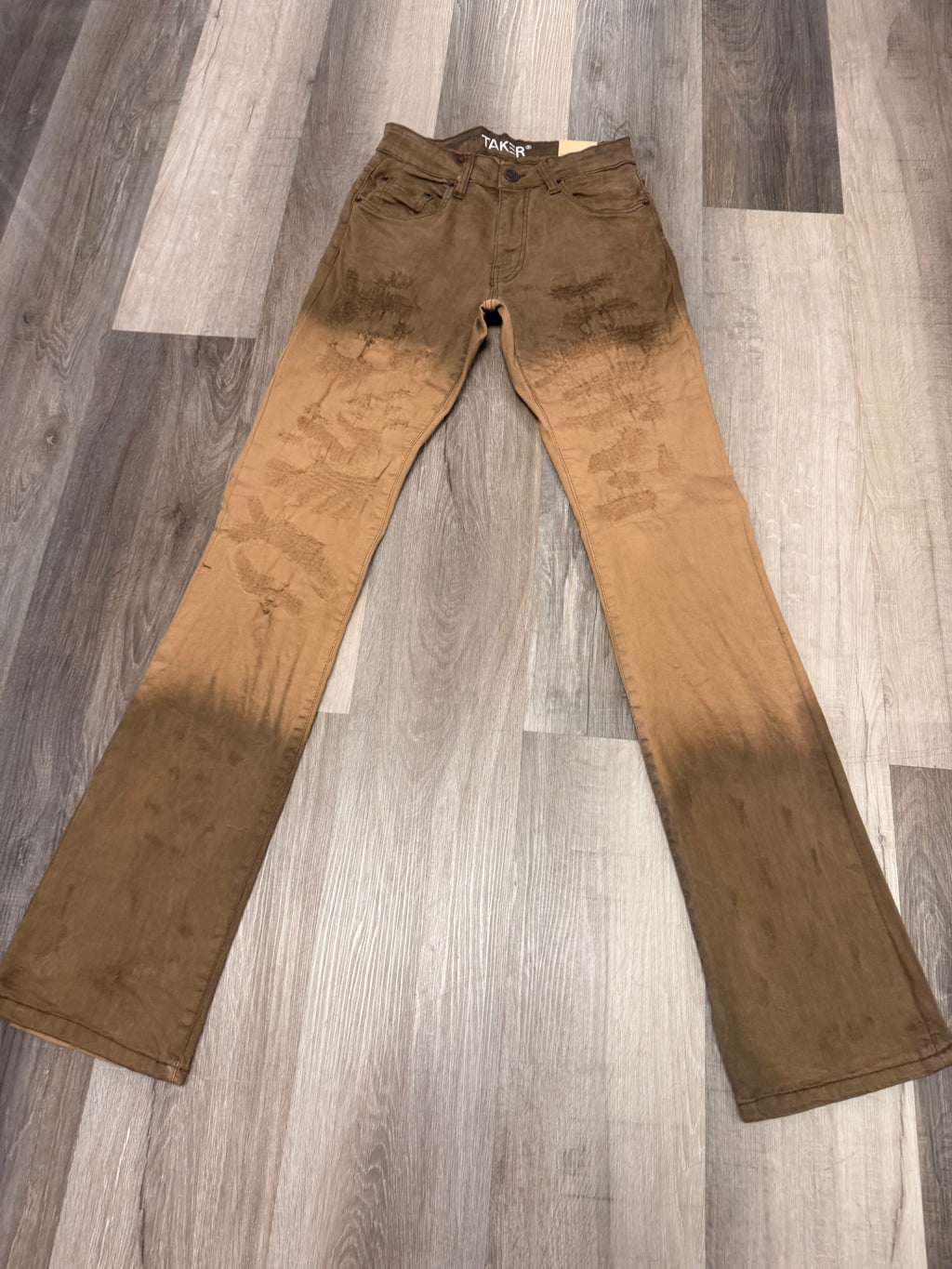 Brown Stacked Jeans